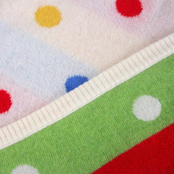 Wool Baby Blanket Jojo Maman Bebe Unisex Bright Colour Polka Dot - Picture 7 of 7